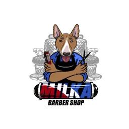 Icono de la app de Milka Barber Shop en la pantalla de inicio de un móvil