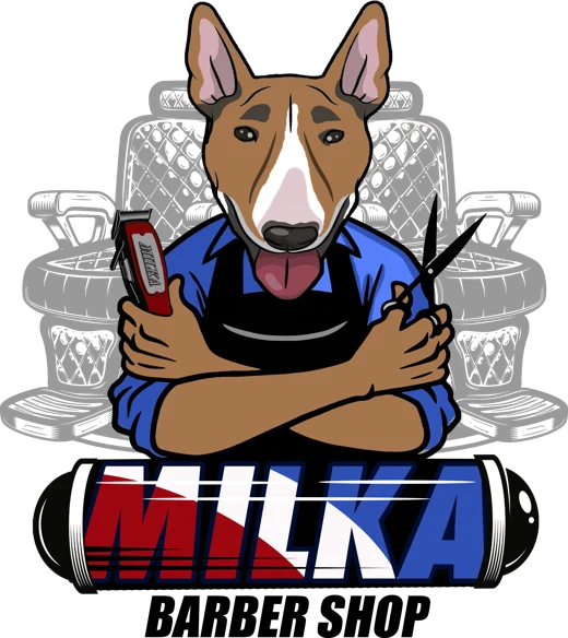 Logo de Milka Barber Shop, la barbería de Antonio Padilla en Atarfe